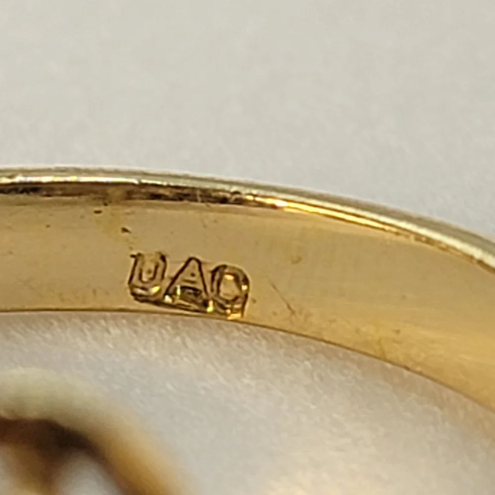 Vintage DAC Garnet Gold Plated Simulated January Birthstone Ring Size 9.5